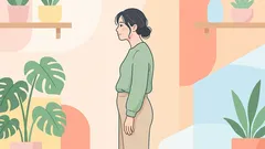 Pidän tätä asentoa aamiaisen valmistumisen ajan — se kiinteyttää vatsaani, käsiäni ja ryhtiäni